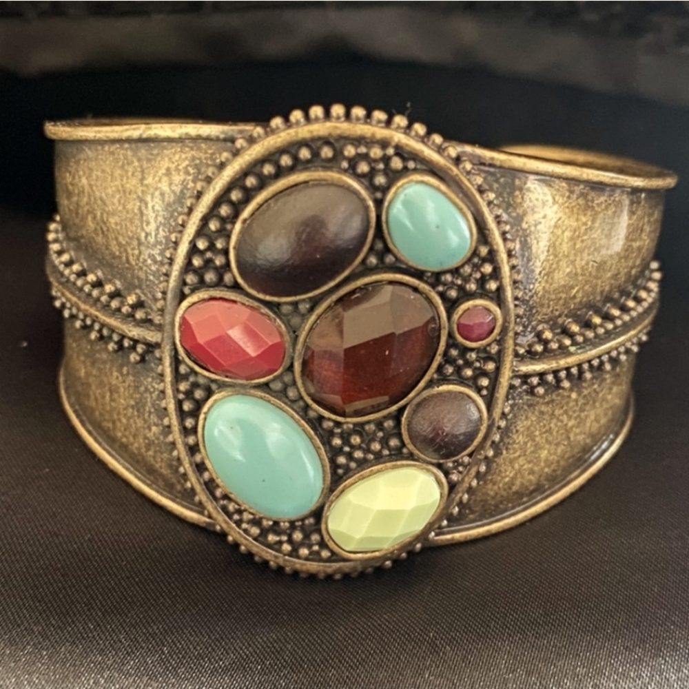 Lucky Brand Limited Edition Indian Road Trip Multicolor Stone Cuff Bracelet